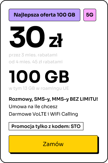 abonament lajt mobile - 100 GB - lajtomat